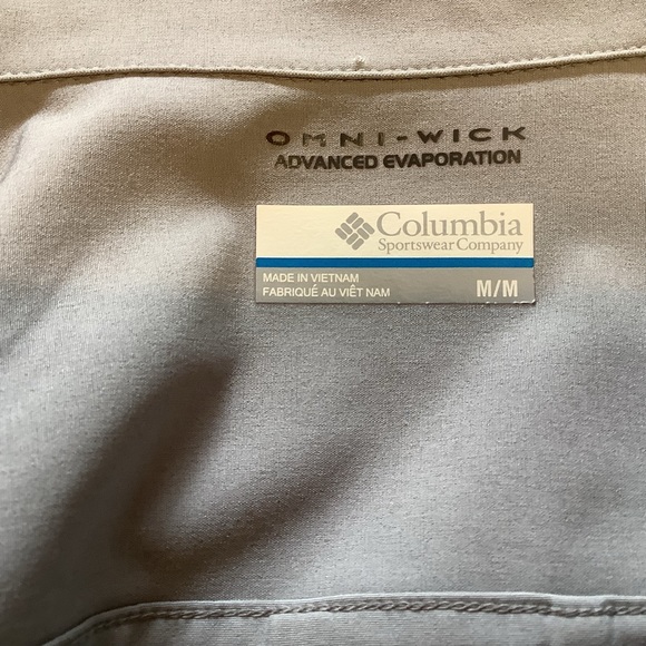 Columbia Shirt Men’s Size Medium Omni Wick Button Down Shirt Grey - Picture 4 of 11